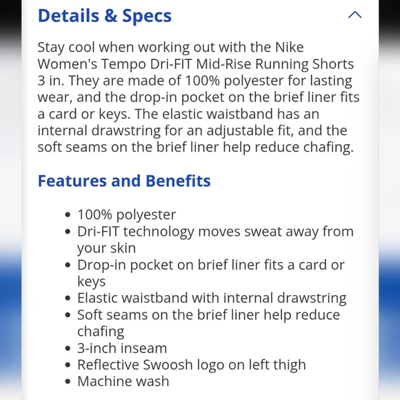 Nike Tempo Dri-Fit Lined Mid Rise Running Shorts, Green/White, Size Small - Picture 10 of 10